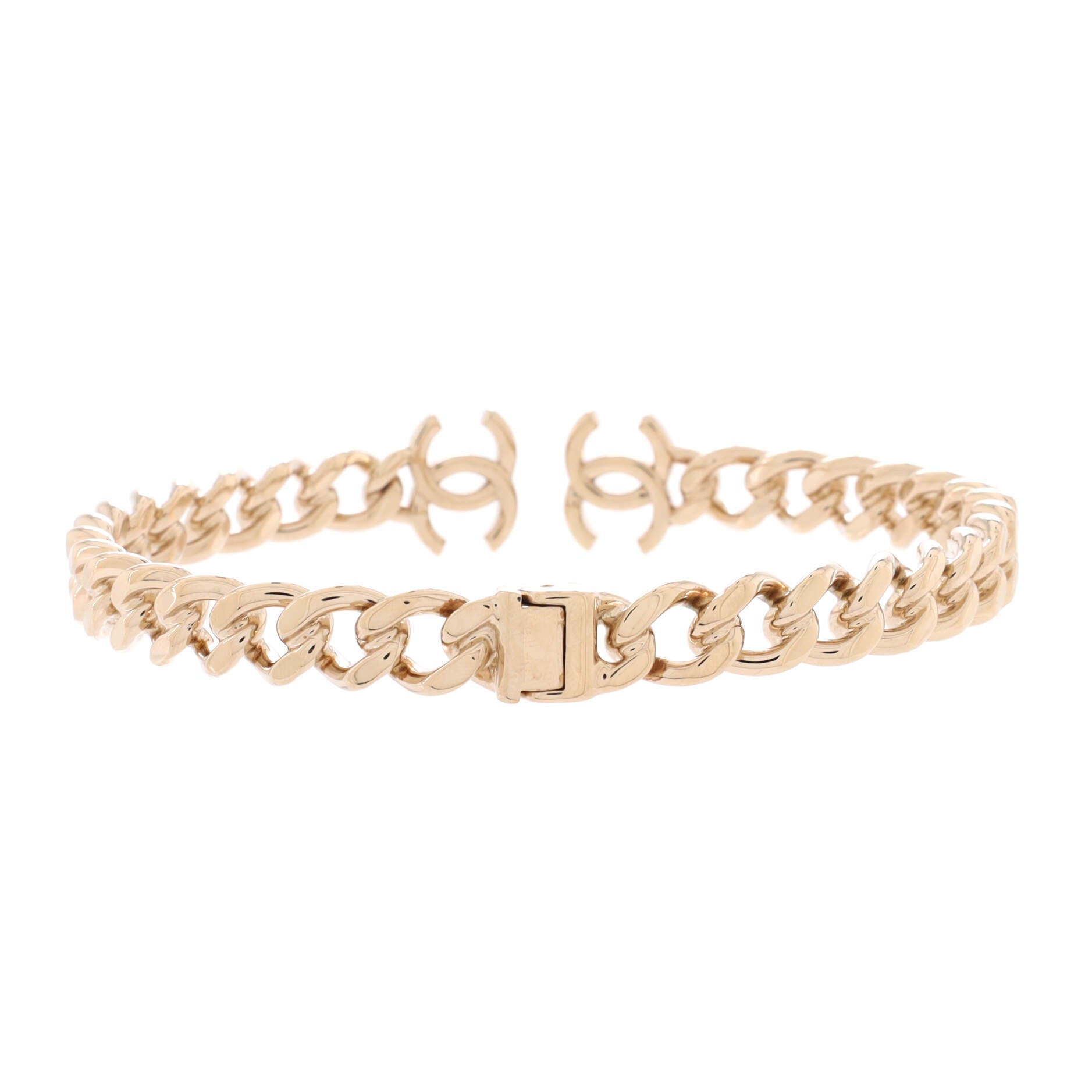 CC Chain Link Choker Necklace Metal