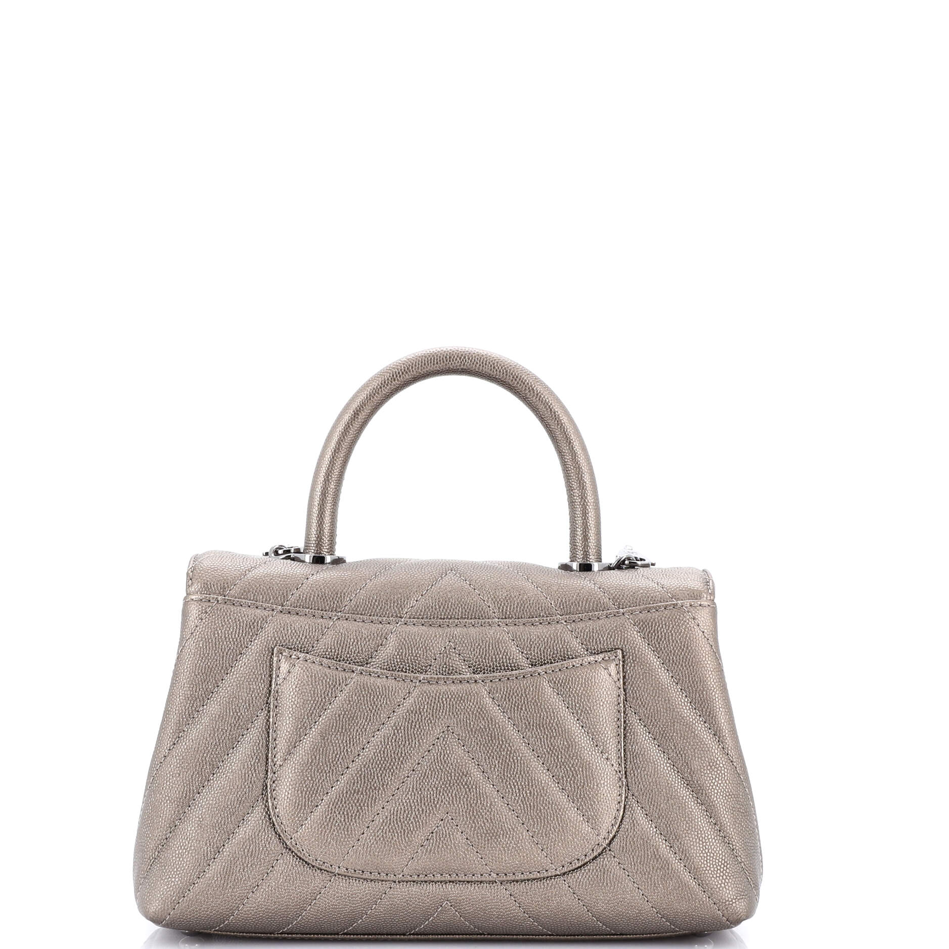 Coco Top Handle Bag Chevron Caviar Mini
