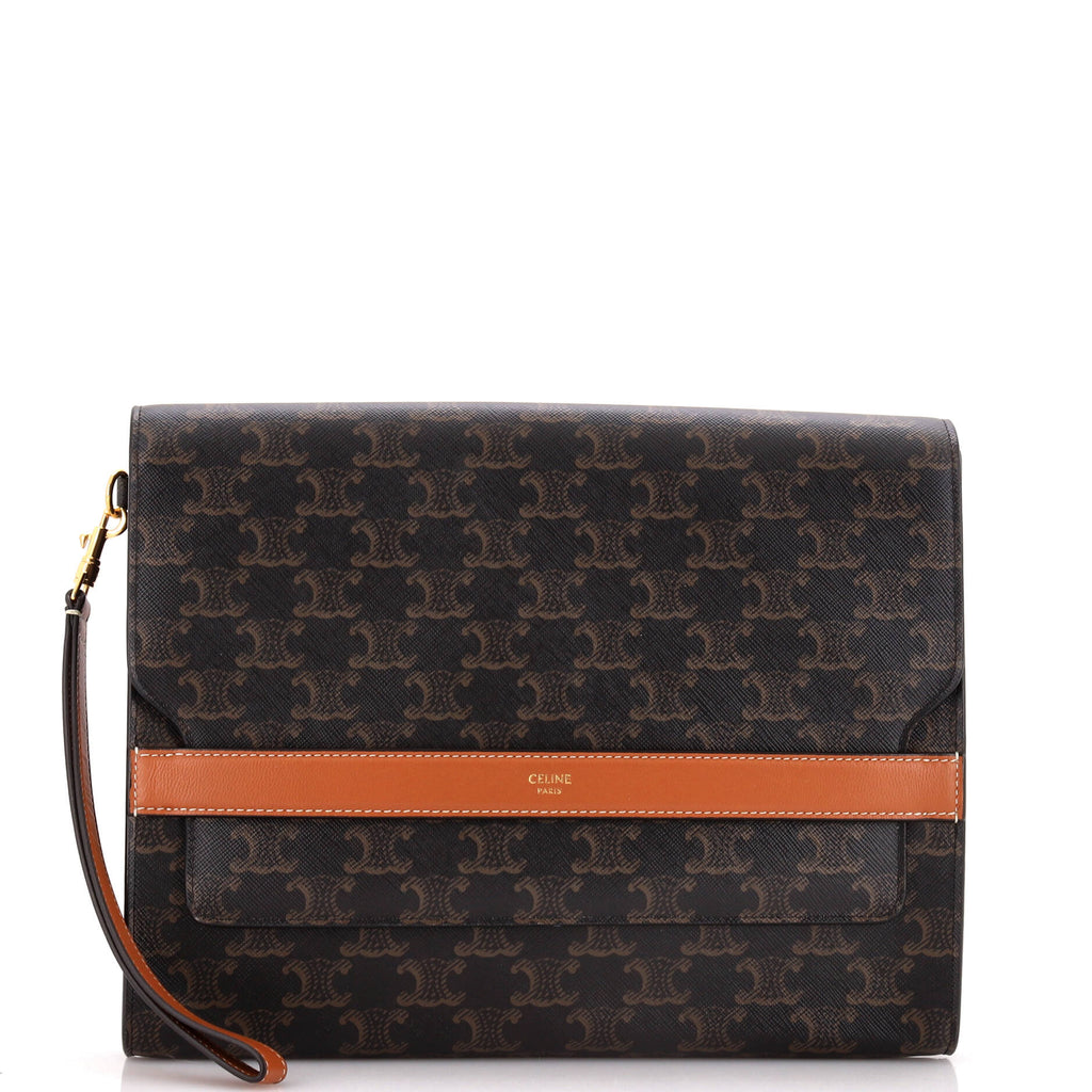 Flap Wristlet Pouch Triomphe Coated Canvas