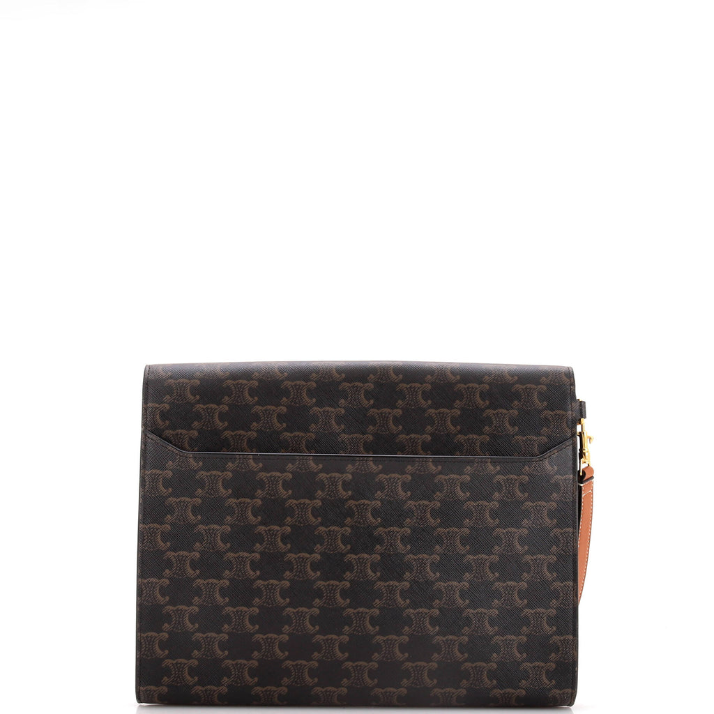Flap Wristlet Pouch Triomphe Coated Canvas