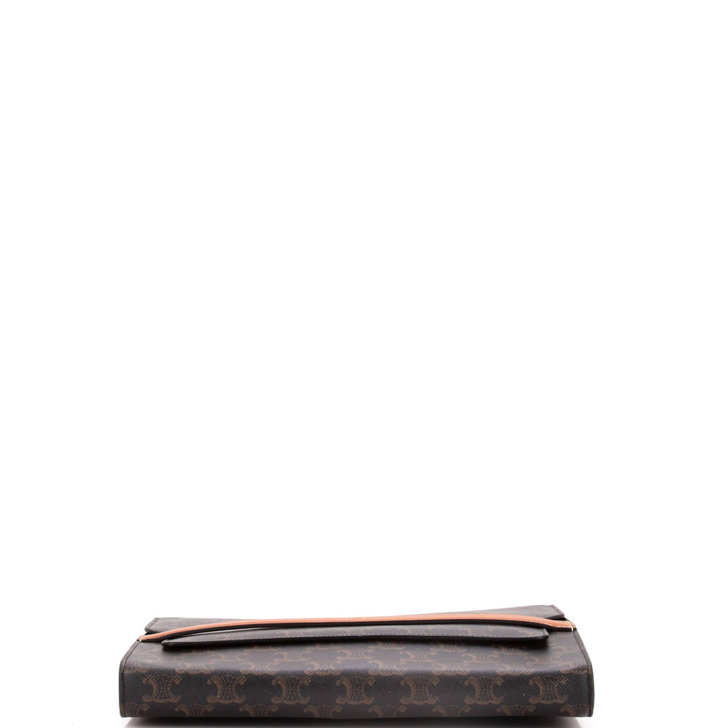Flap Wristlet Pouch Triomphe Coated Canvas