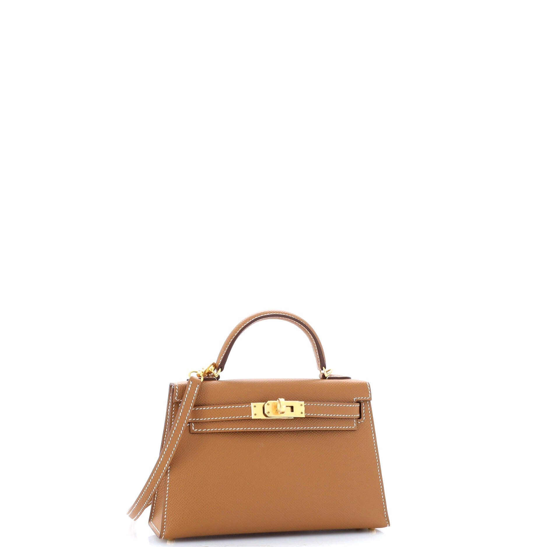 Kelly Mini II Bag Gold Epsom with Gold Hardware 20