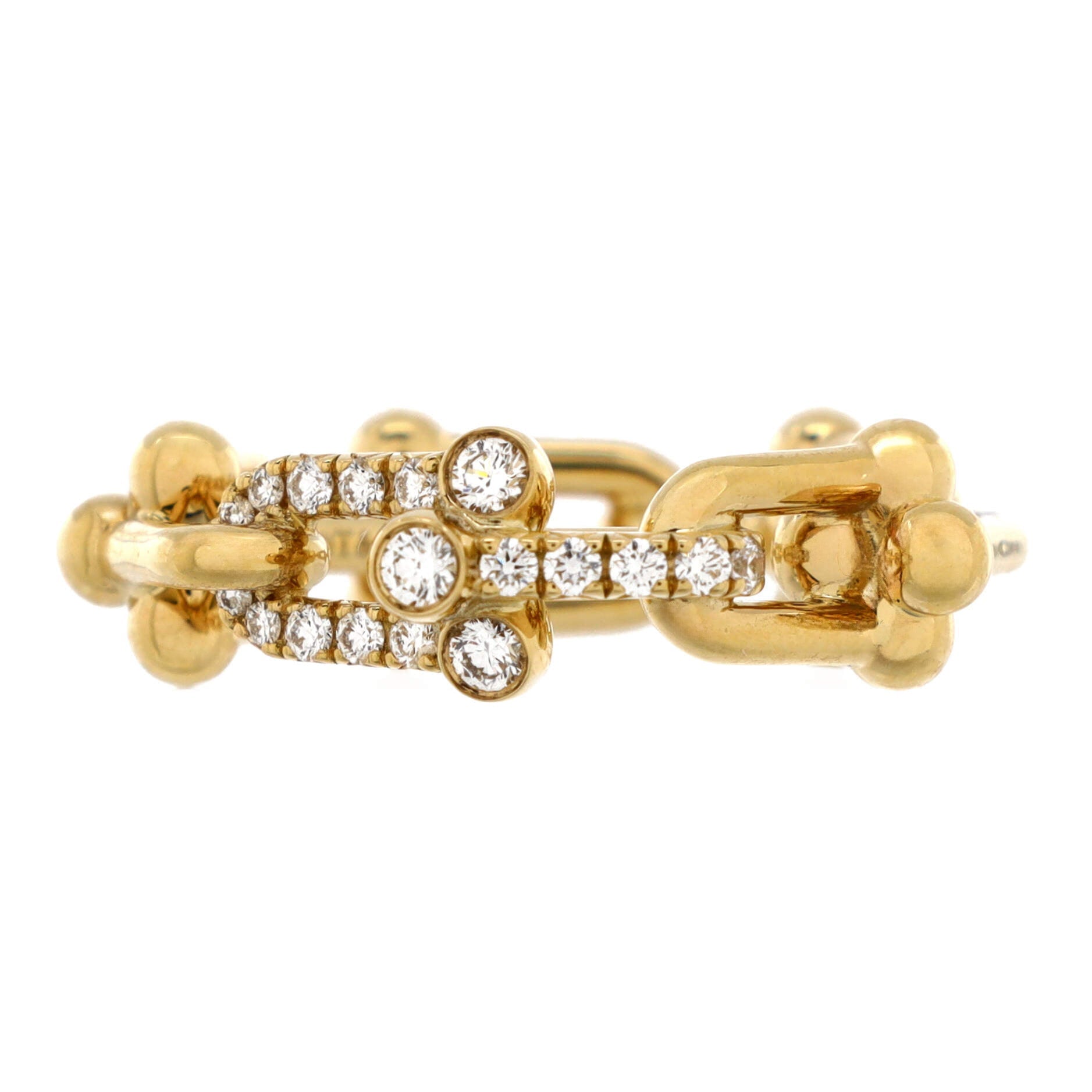 HardWear Link Ring 18K Yellow Gold with Diamonds Small