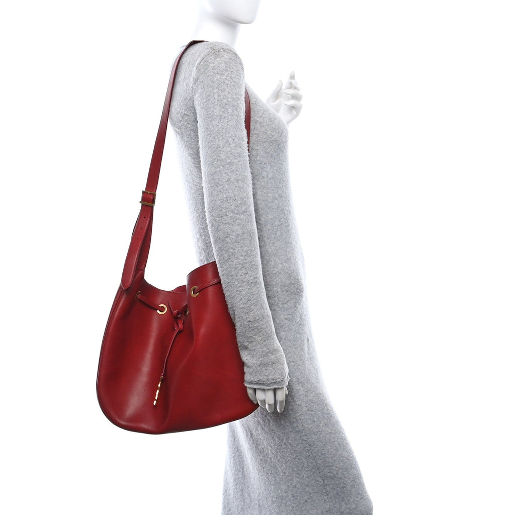 Smooth Calfskin Paris VII Large Flat Hobo Red