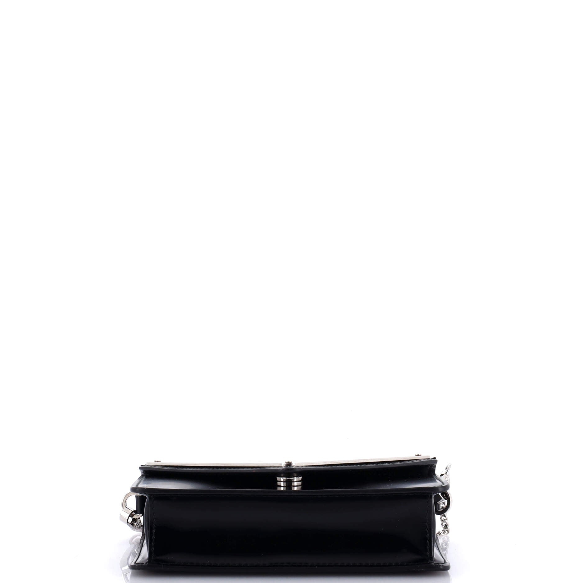 Maxi Triangle Logo Chain Flap Bag Brushed Leather Small