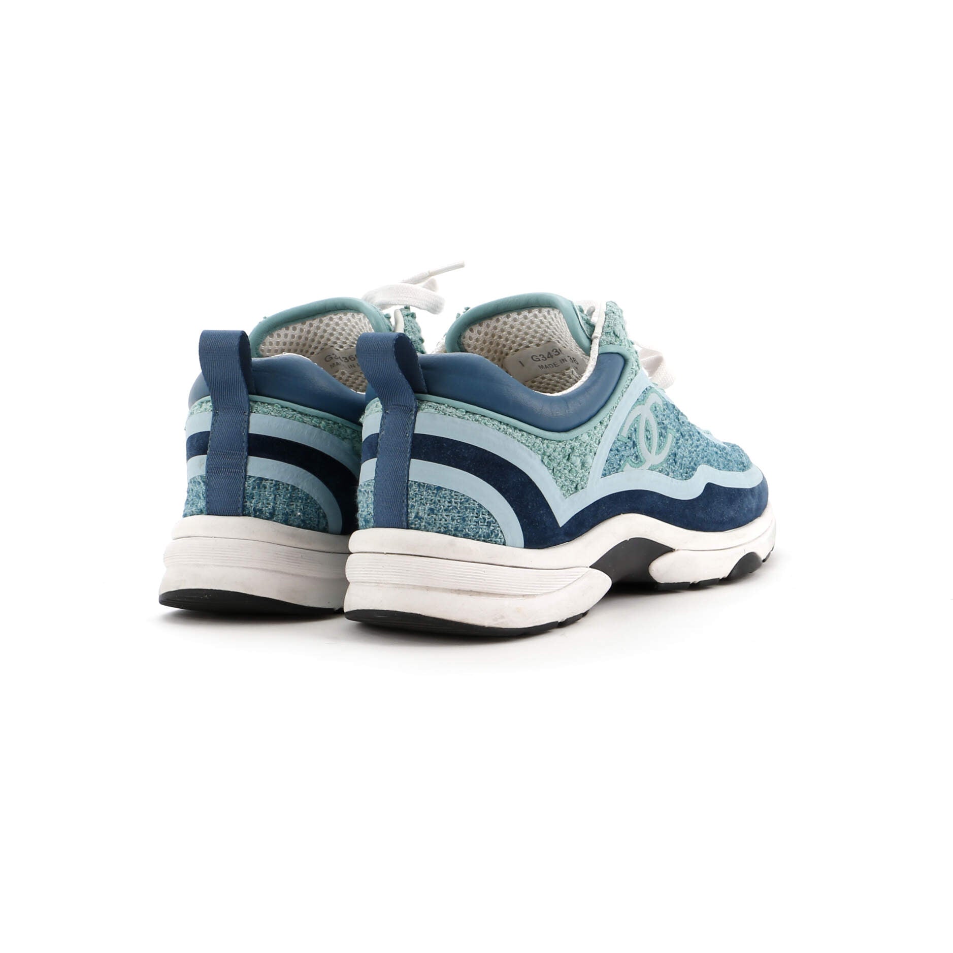Women's CC Cap Toe Logo Sneakers Suede and Tweed