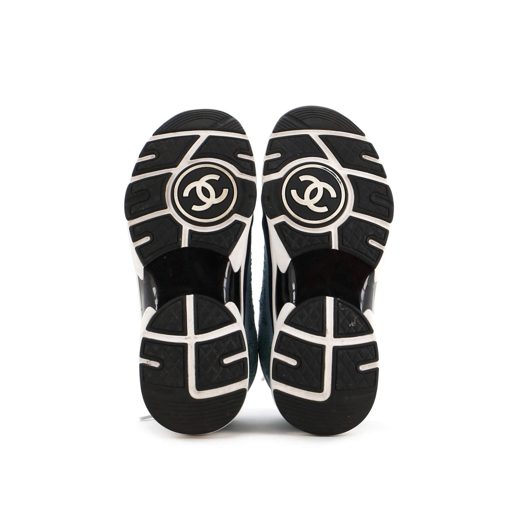 Women's CC Cap Toe Logo Sneakers Suede and Tweed