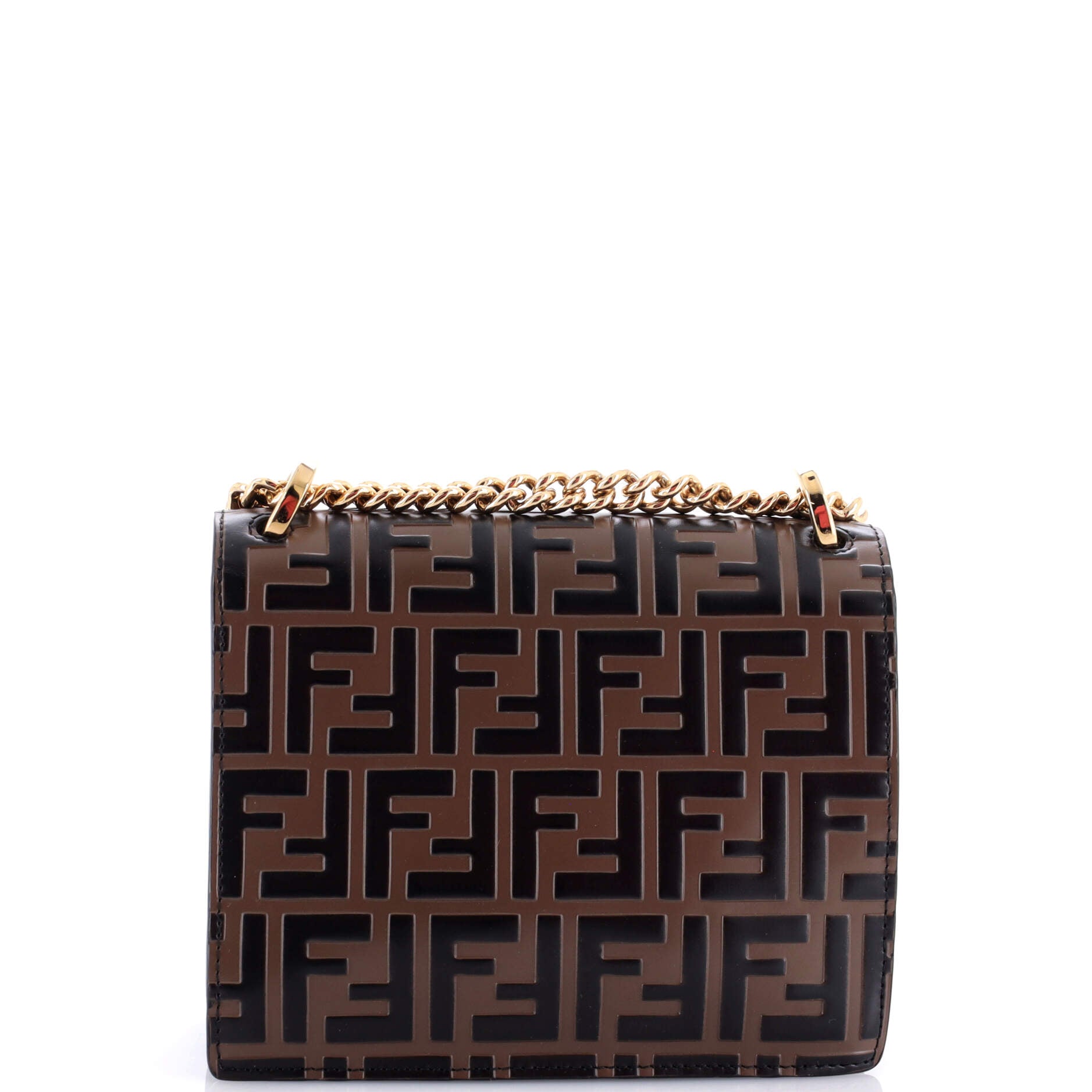 Kan U Shoulder Bag Zucca Embossed Leather Small
