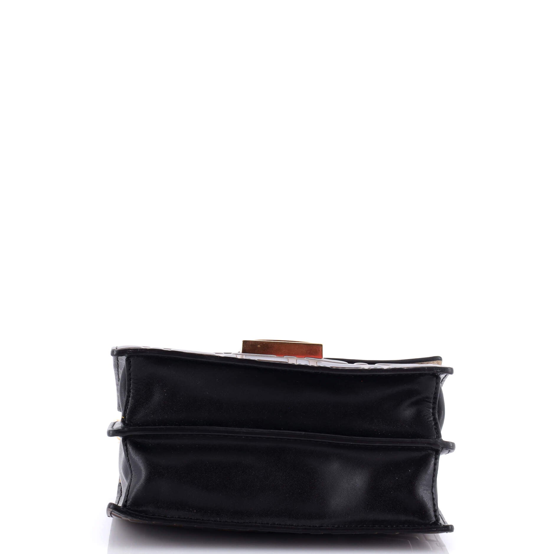 Kan U Shoulder Bag Zucca Embossed Leather Small