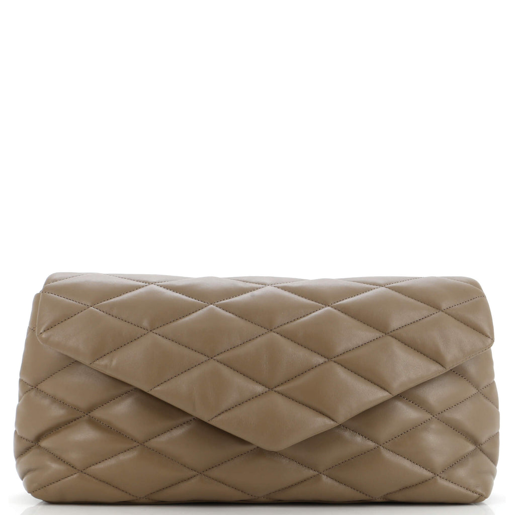 Sade Puffer Envelope Clutch Quilted Leather Large