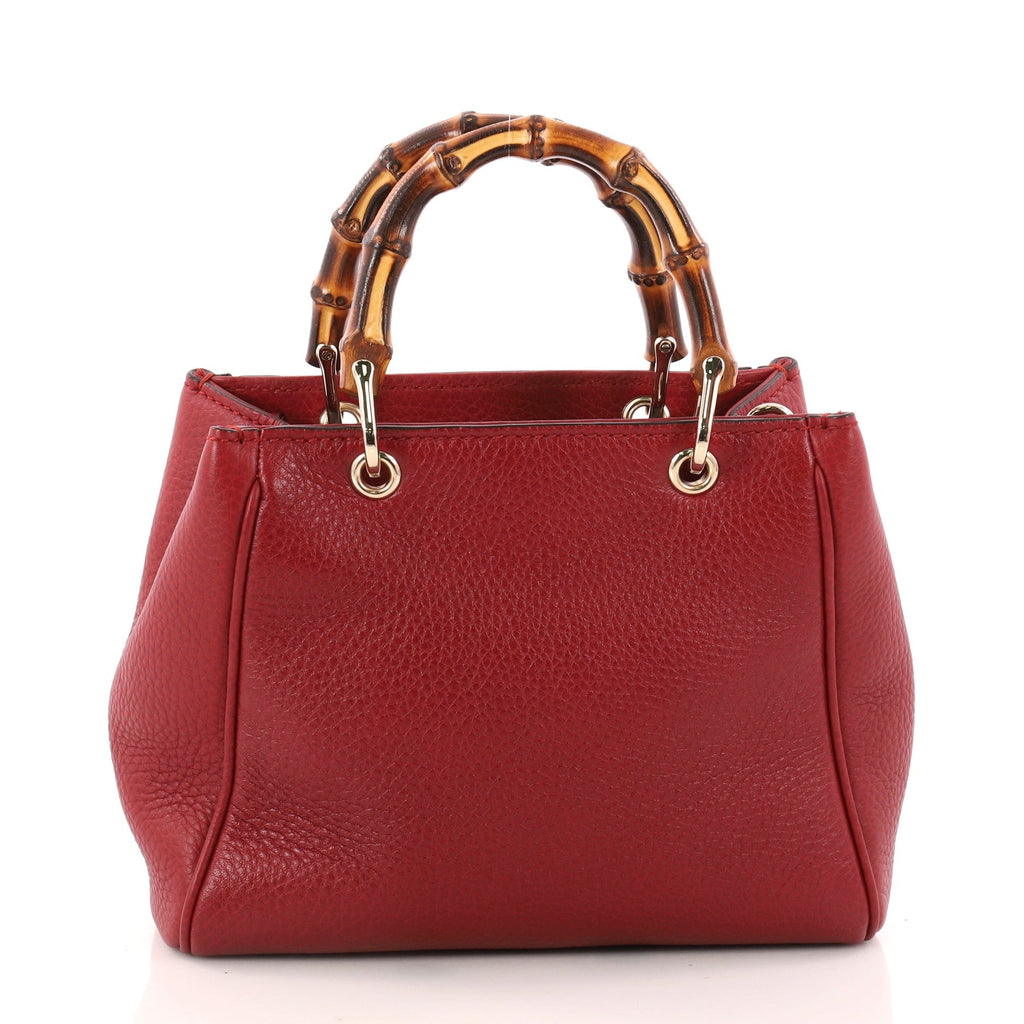Bamboo Shopper Tote Leather Mini