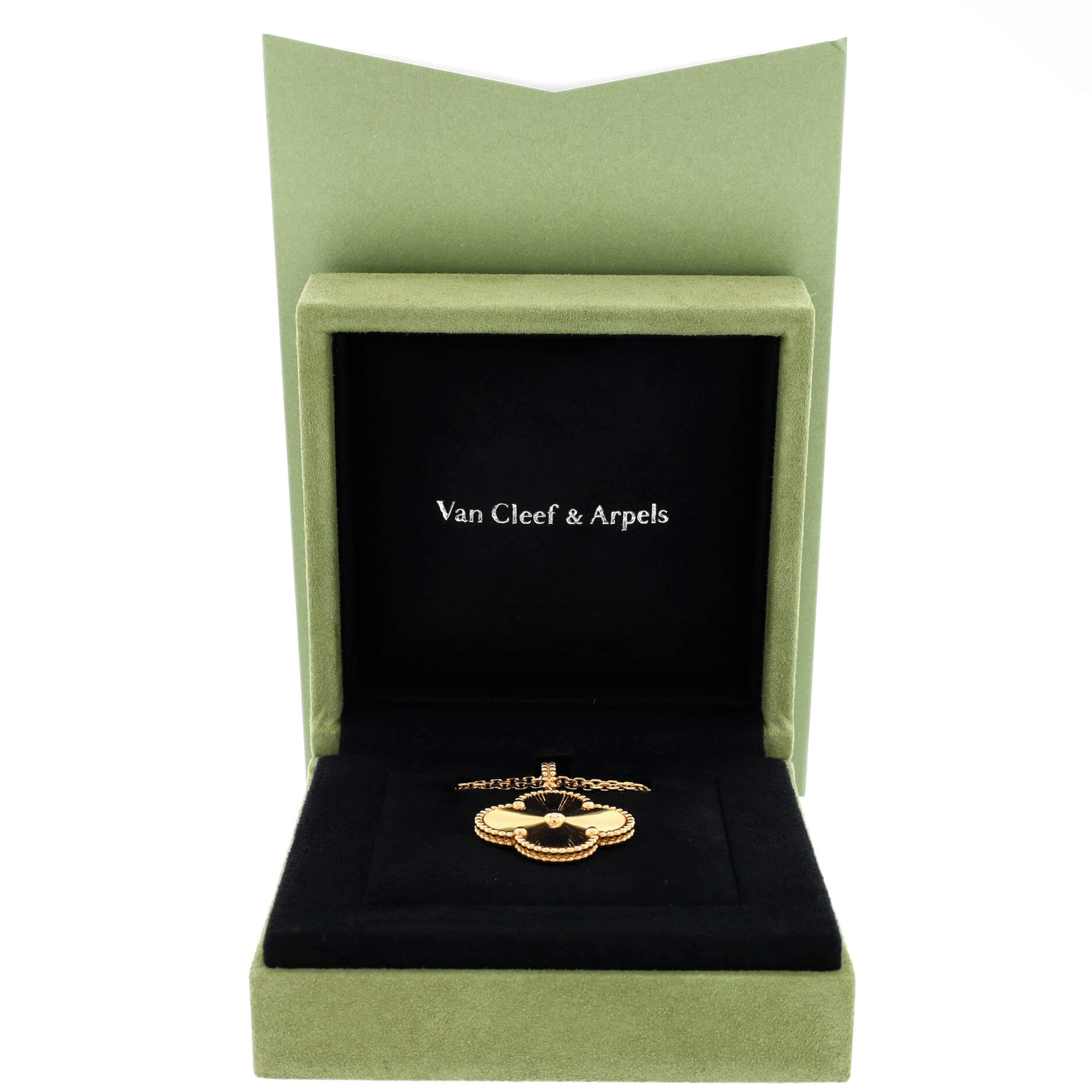 Magic Alhambra Pendant Necklace Guilloche 18K Yellow Gold