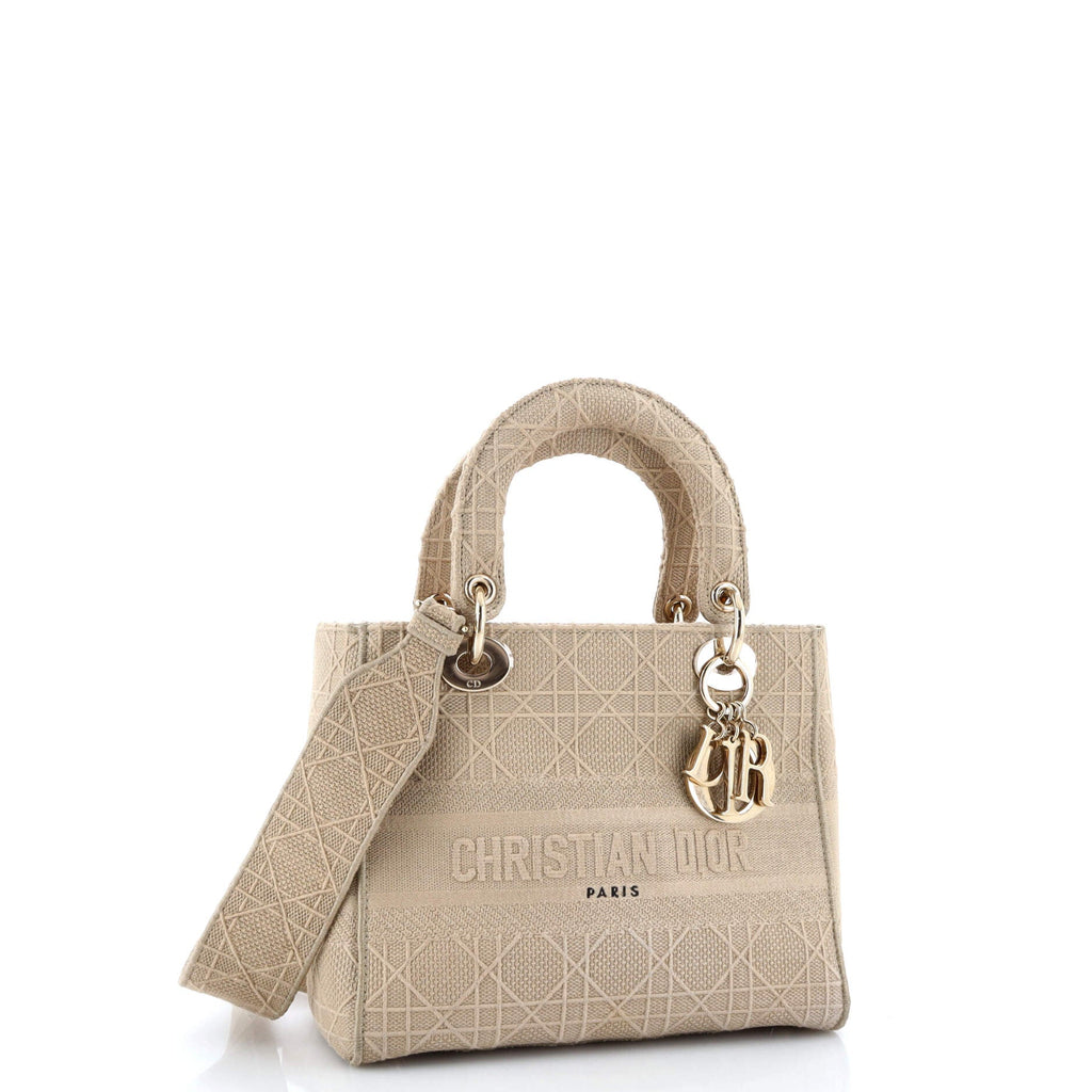 Lady D-Lite Bag Cannage Embroidered Canvas Medium