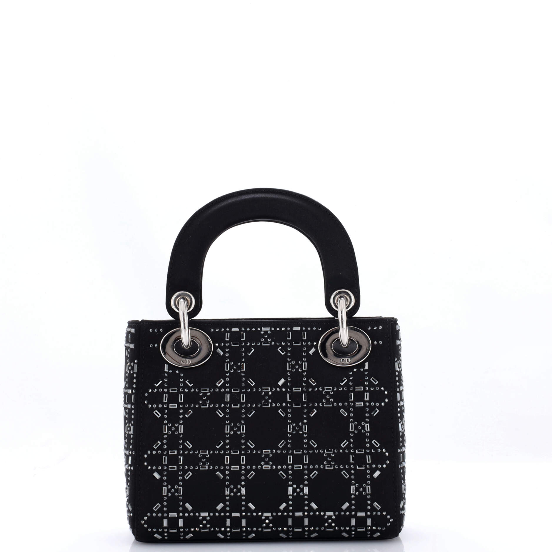 Lady Dior Bag Crystal Embellished Cannage Quilt Satin Mini