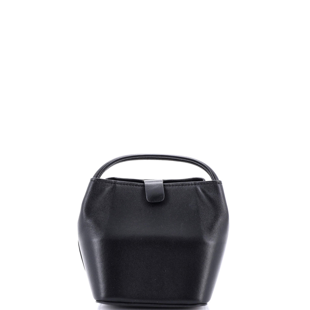 VLogo Convertible Top Handle Bucket Bag Leather Mini