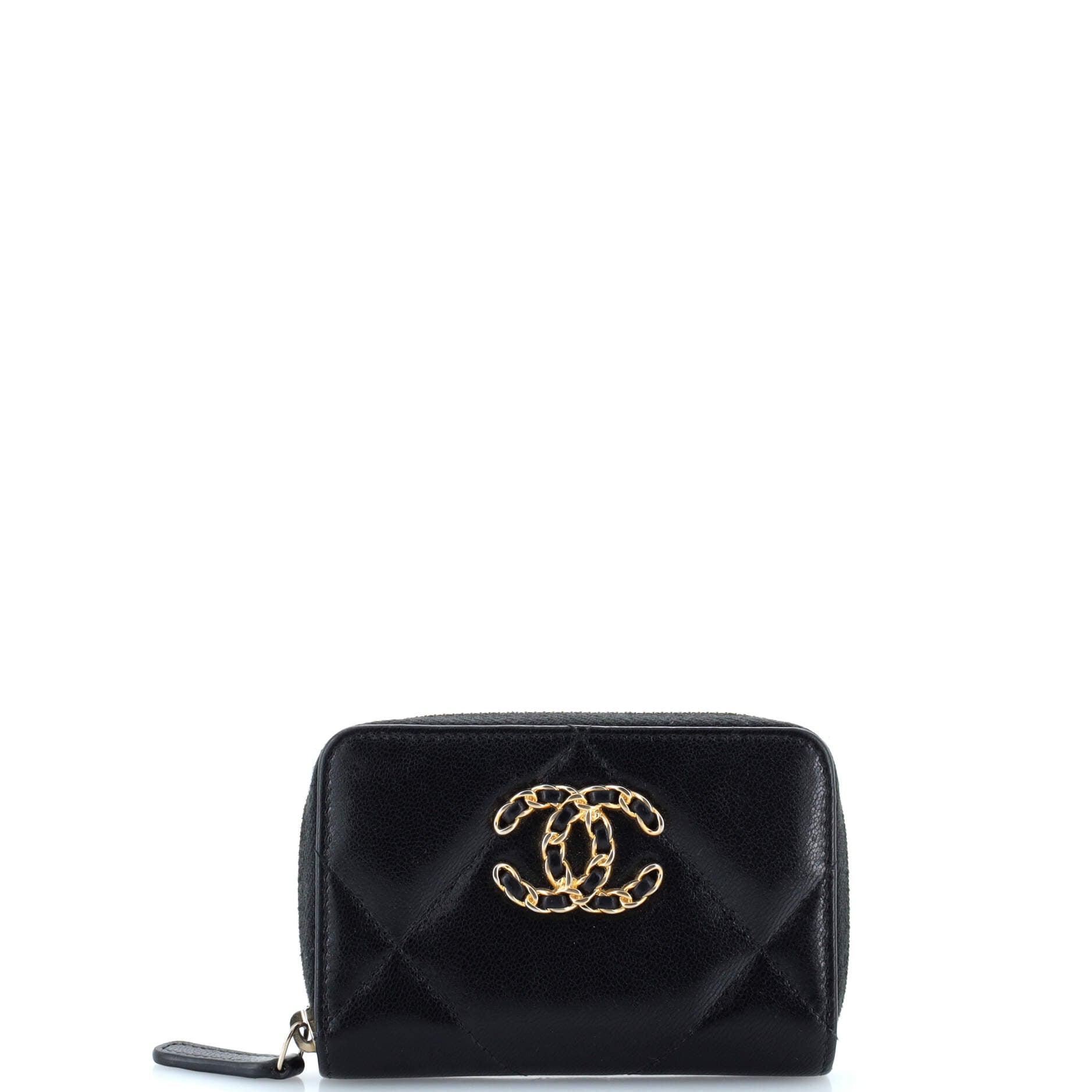 19 Zip Coin Purse Quilted Leather