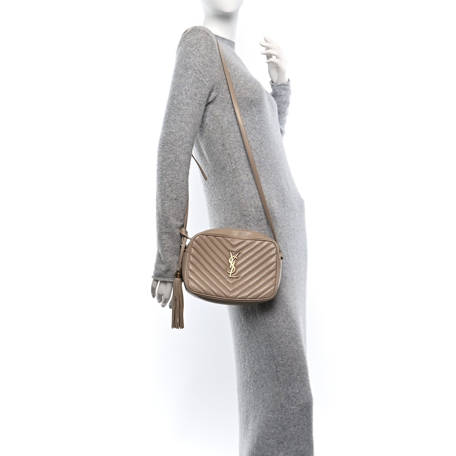 Calfskin Matelasse Monogram Lou Camera Bag Dark Latte