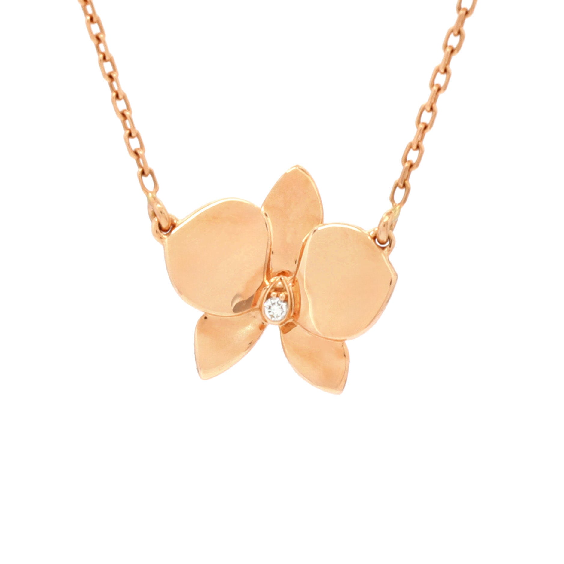 Caresse D'Orchidees Necklace 18K Rose Gold with Diamond