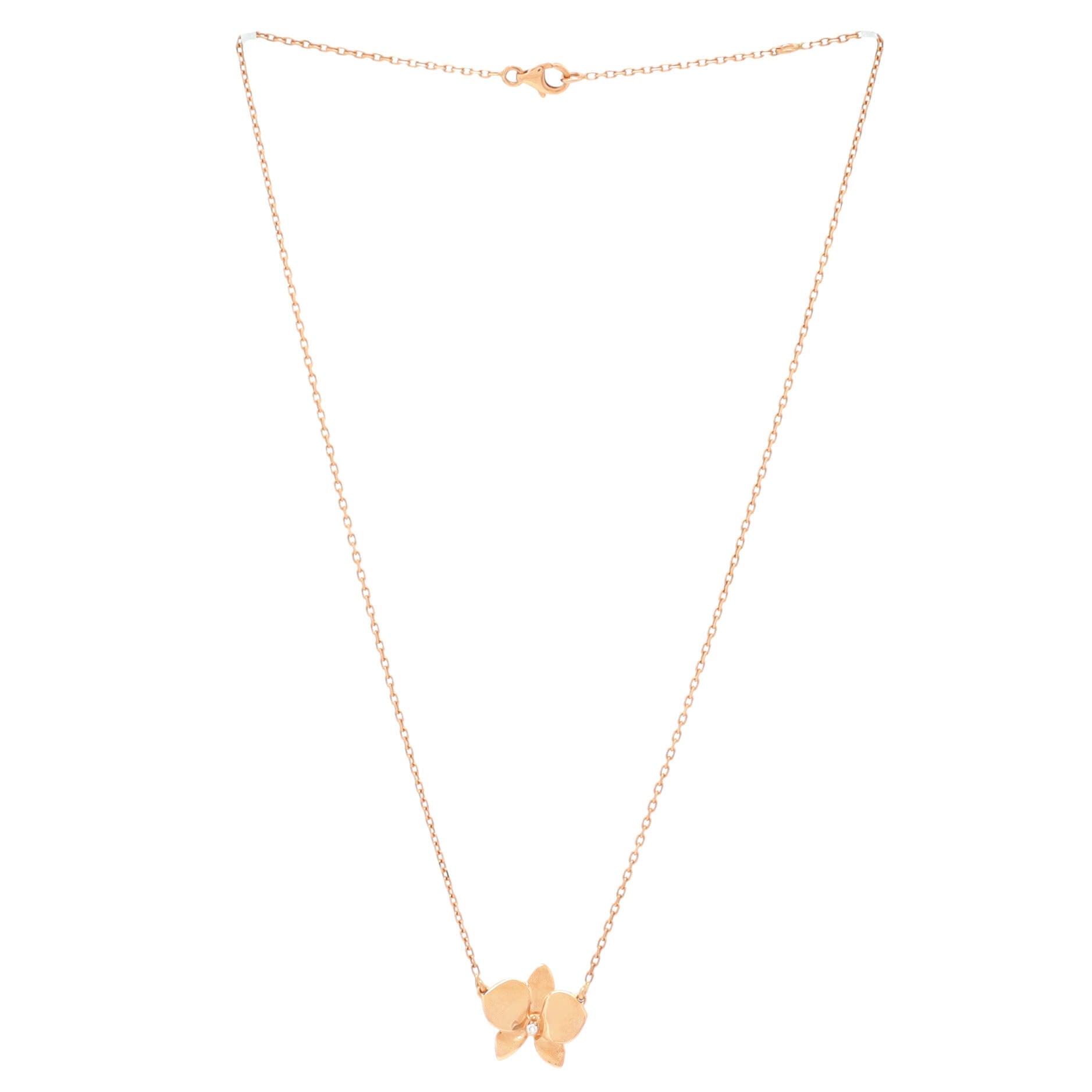 Caresse D'Orchidees Necklace 18K Rose Gold with Diamond