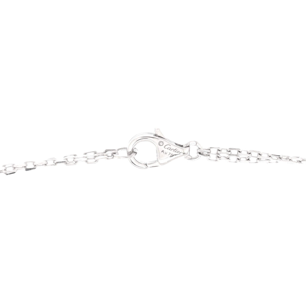 2 Diamonds Love Pendant Necklace 18K White Gold with Diamonds