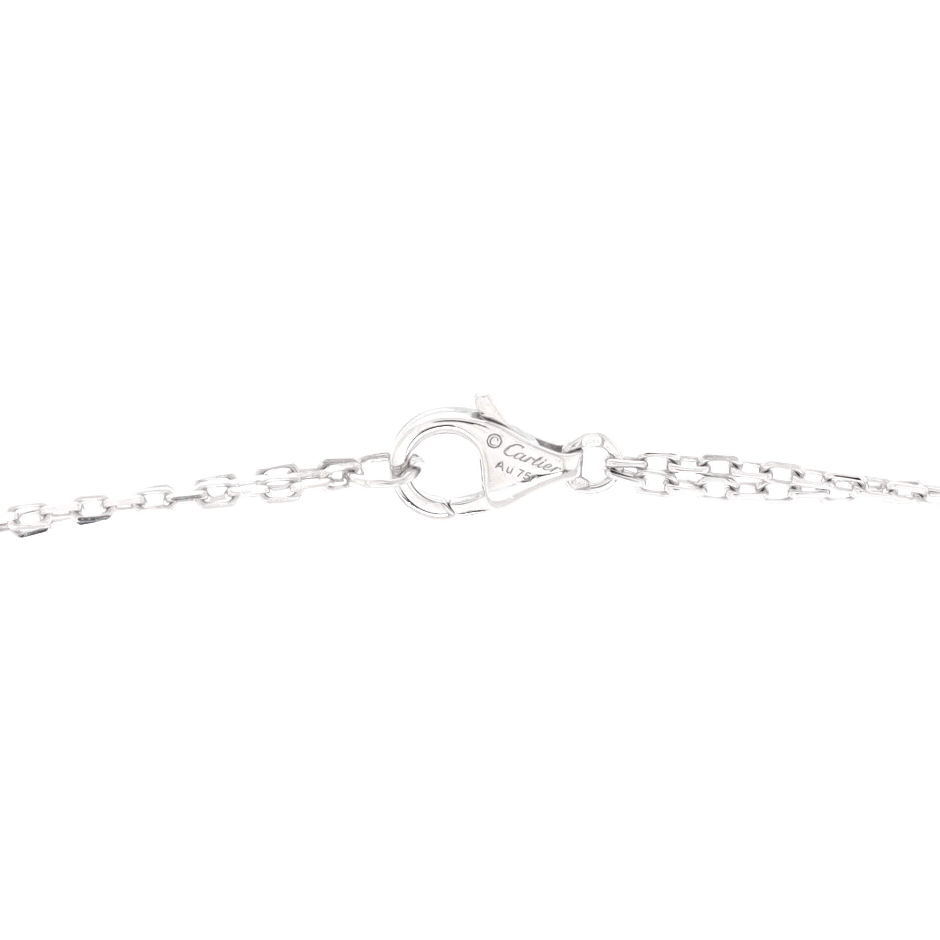 2 Diamonds Love Pendant Necklace 18K White Gold with Diamonds