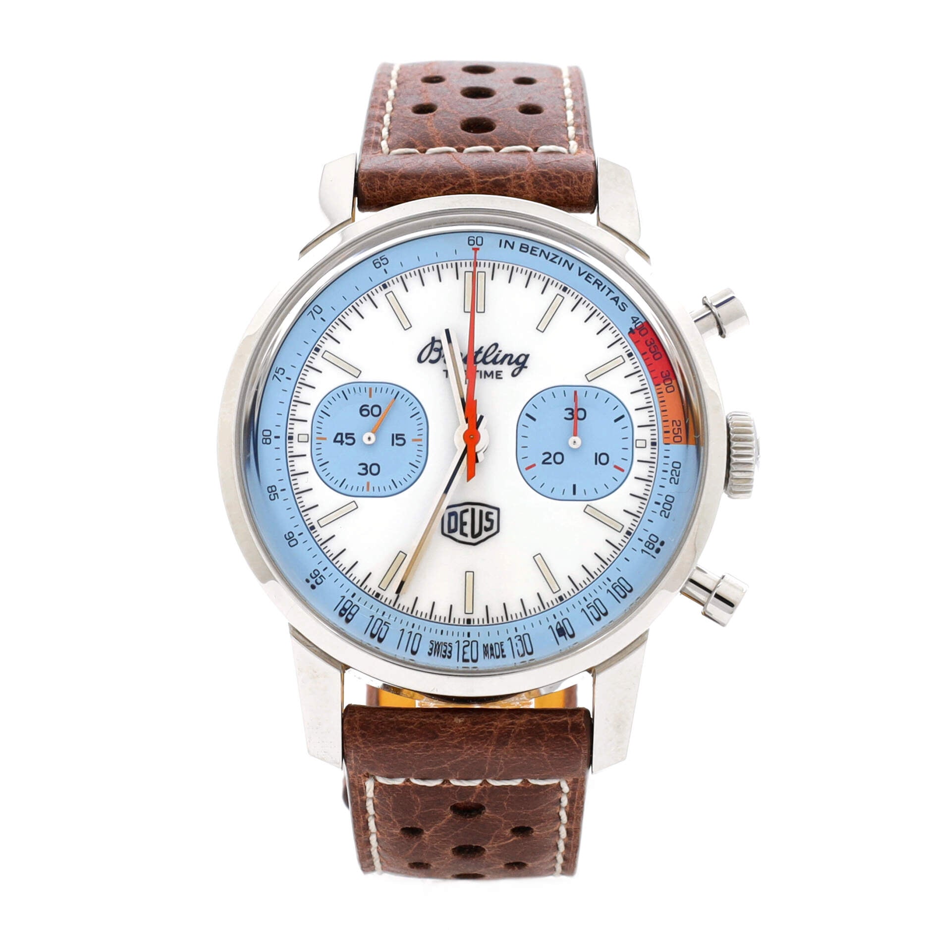 Top Time Deus Chronograph Automatic Watch Stainless Steel and Leather 41
