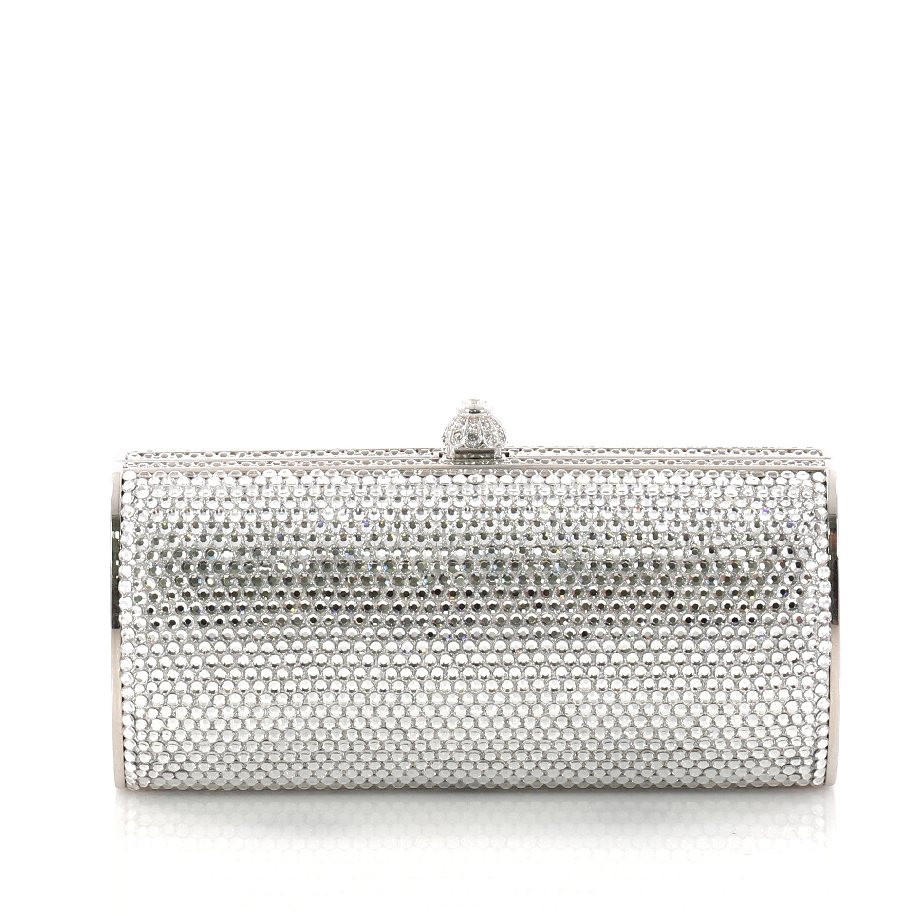 Chain Minaudiere Box Clutch Crystal Long