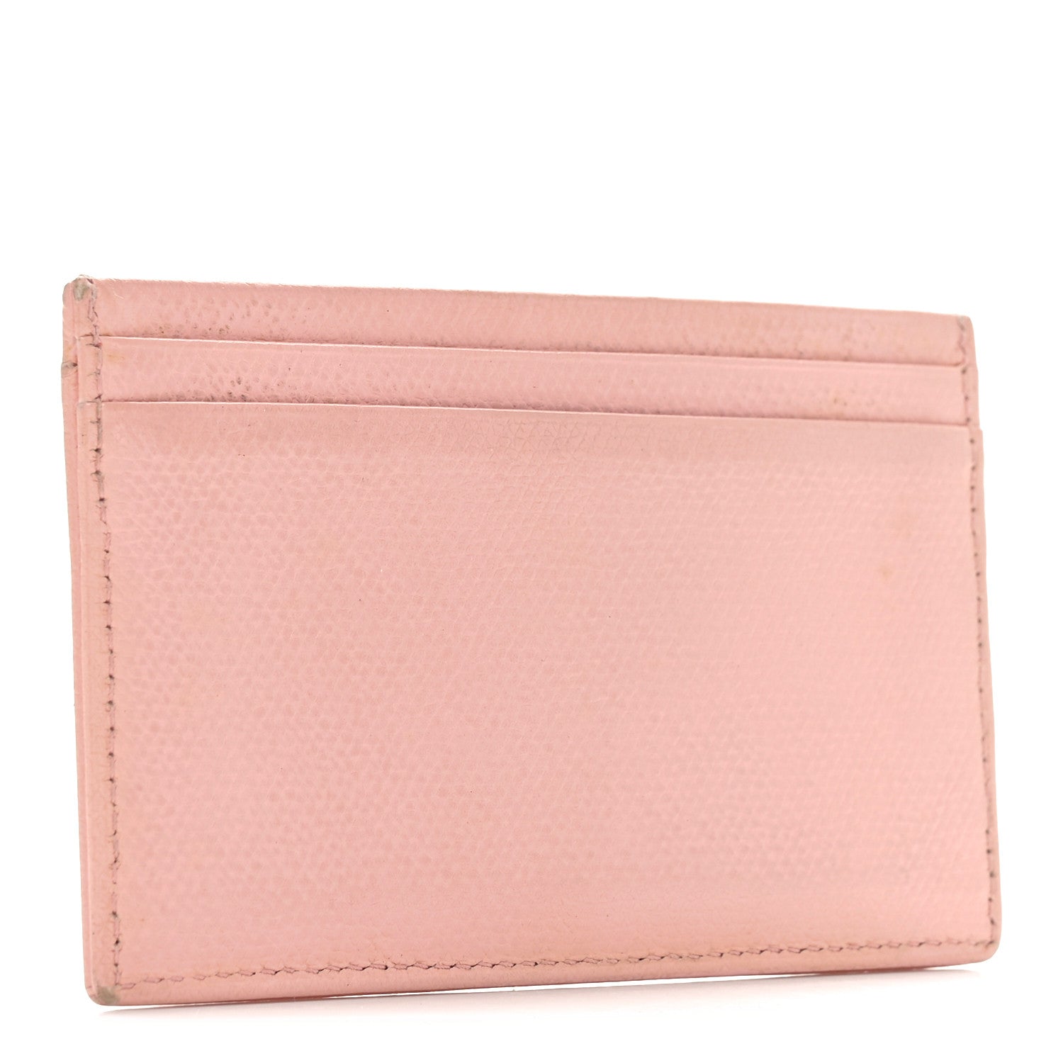 Calfskin CC Button  Holder Case Pink