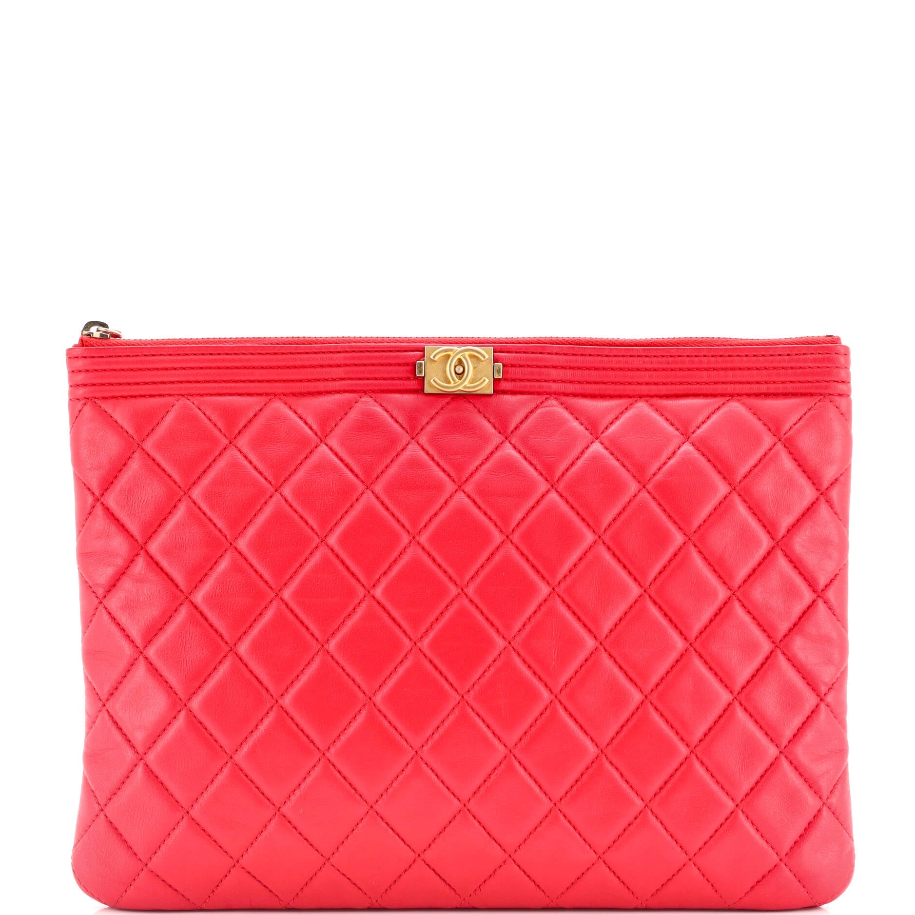 Boy O Case Clutch Quilted Lambskin Medium