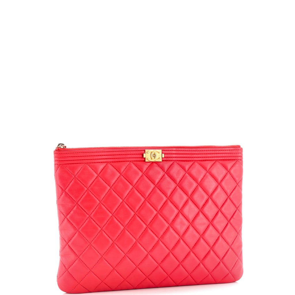 Boy O Case Clutch Quilted Lambskin Medium