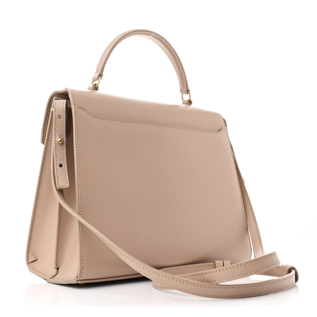 Grain de Poudre Medium Classic Monogram Cassandra Top Handle Dark Beige