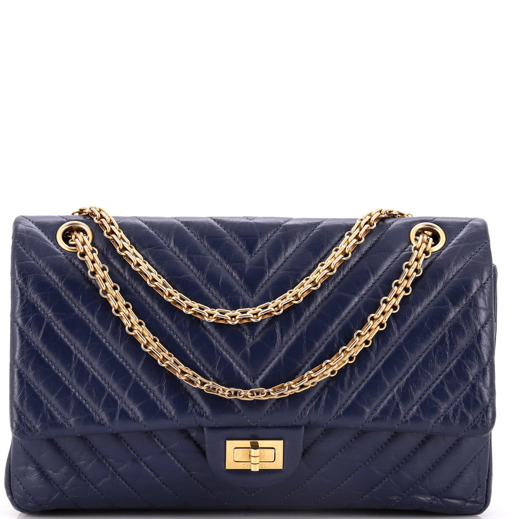 Reissue 2.55 Flap Bag Chevron Aged Calfskin 226