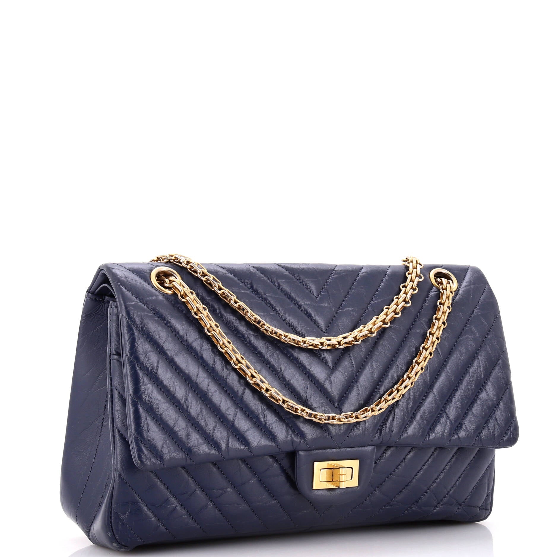 Reissue 2.55 Flap Bag Chevron Aged Calfskin 226