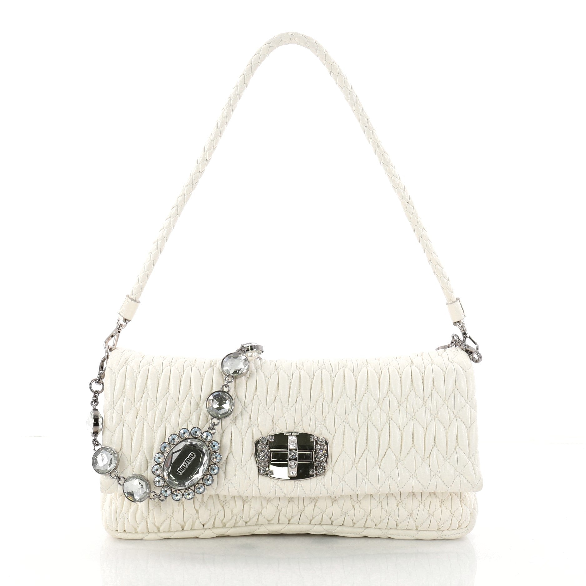 Crystal Clutch Matelasse Leather Medium