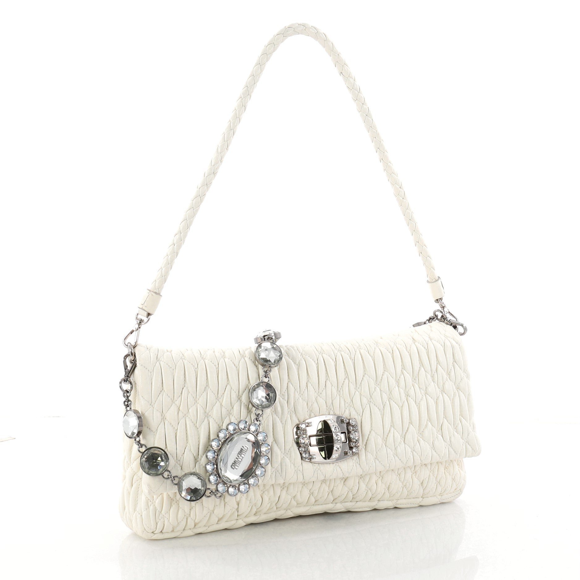 Crystal Clutch Matelasse Leather Medium
