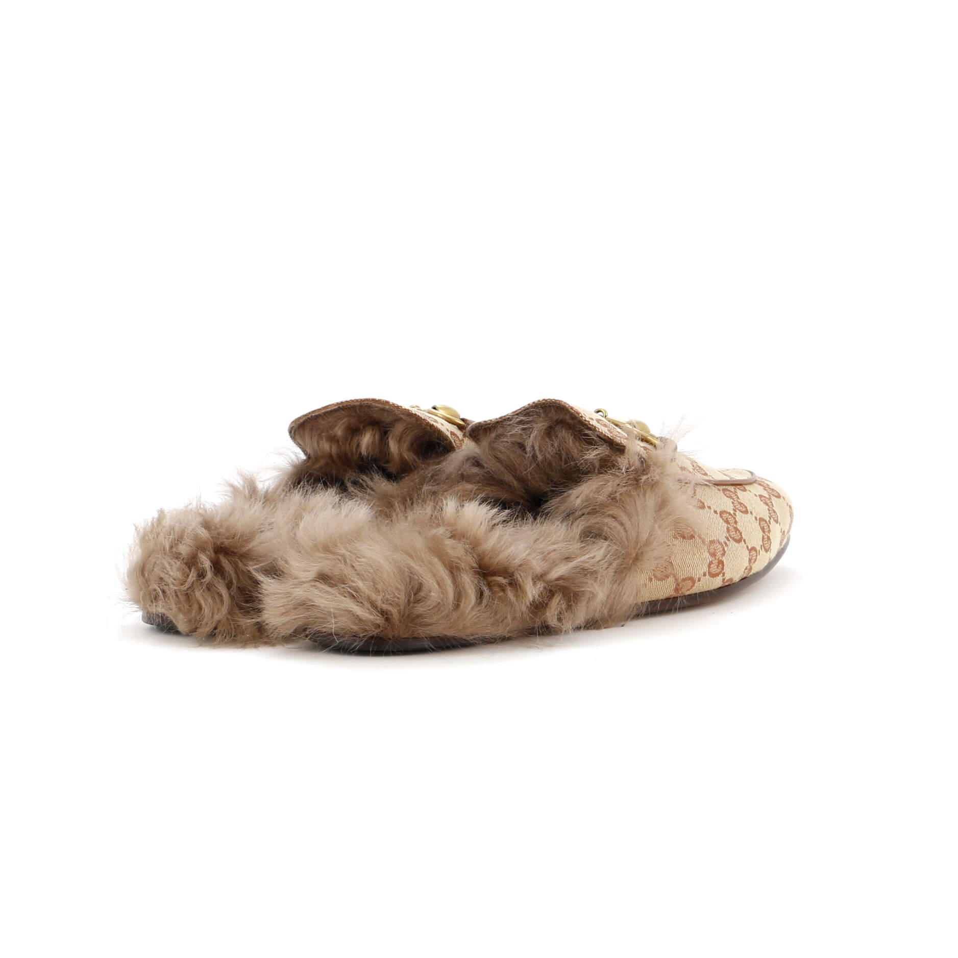 Men's Princetown Mules GG Canvas with Fur