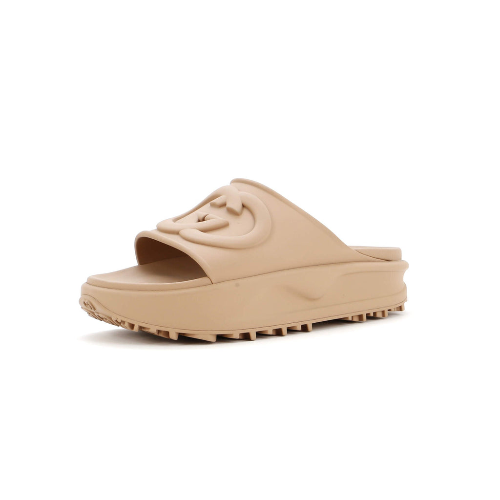 Interlocking G Platform Slide Sandals Rubber