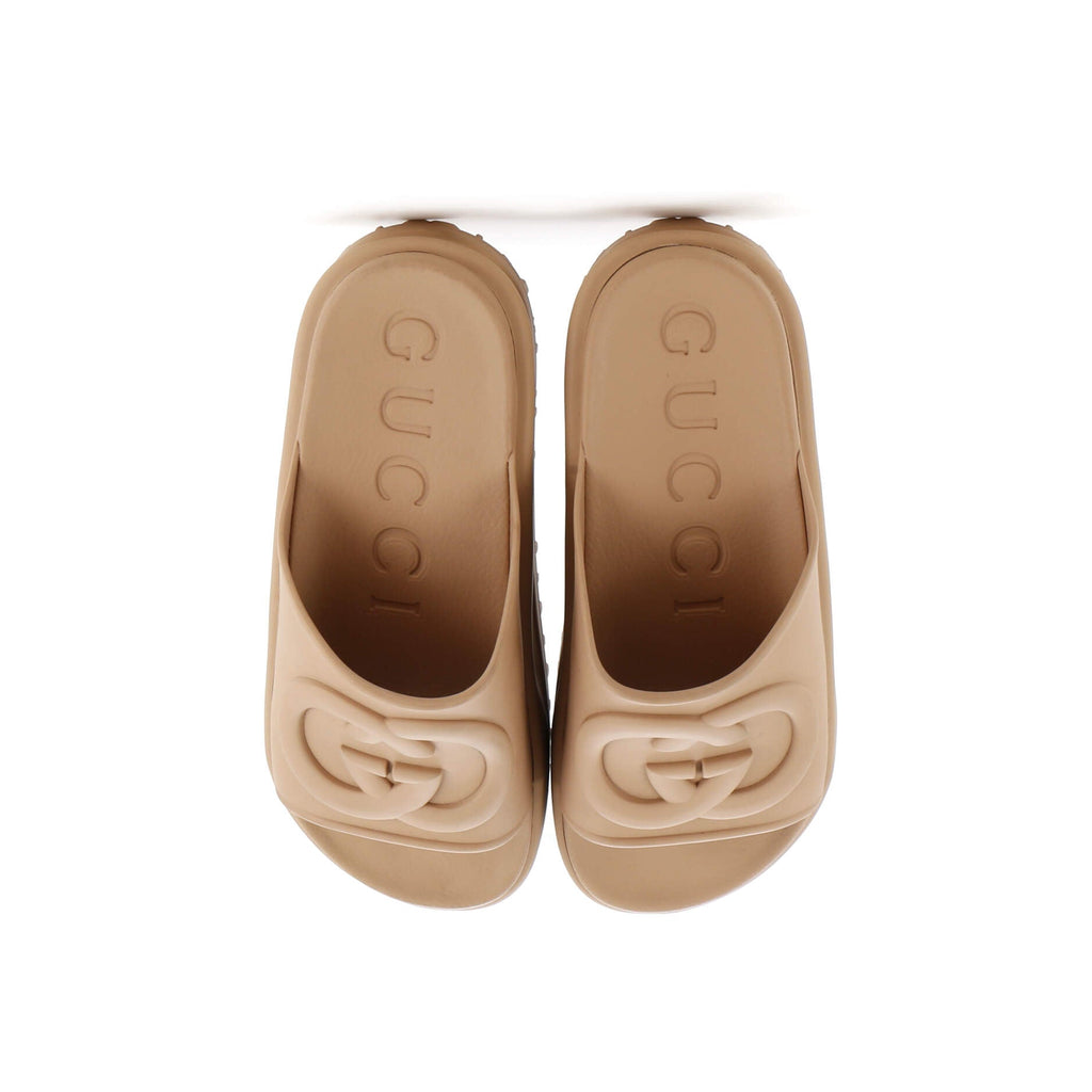 Interlocking G Platform Slide Sandals Rubber