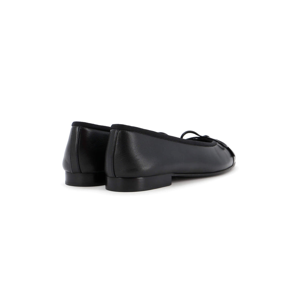 Women's CC Cap Toe Bow Ballerina Flats Leather