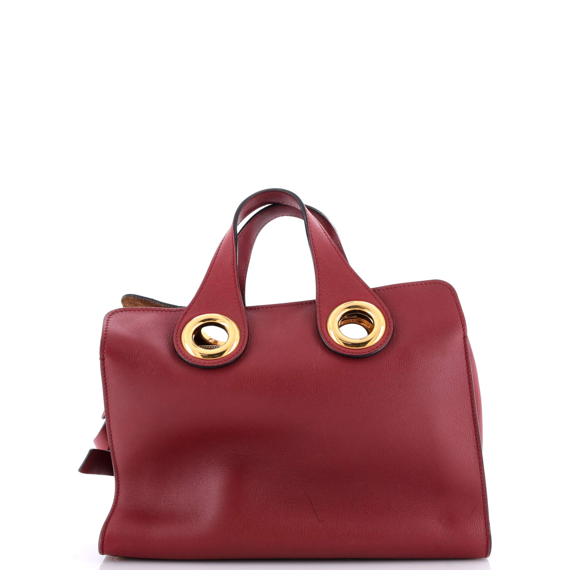Crest Grommet Tote Embossed Leather Large