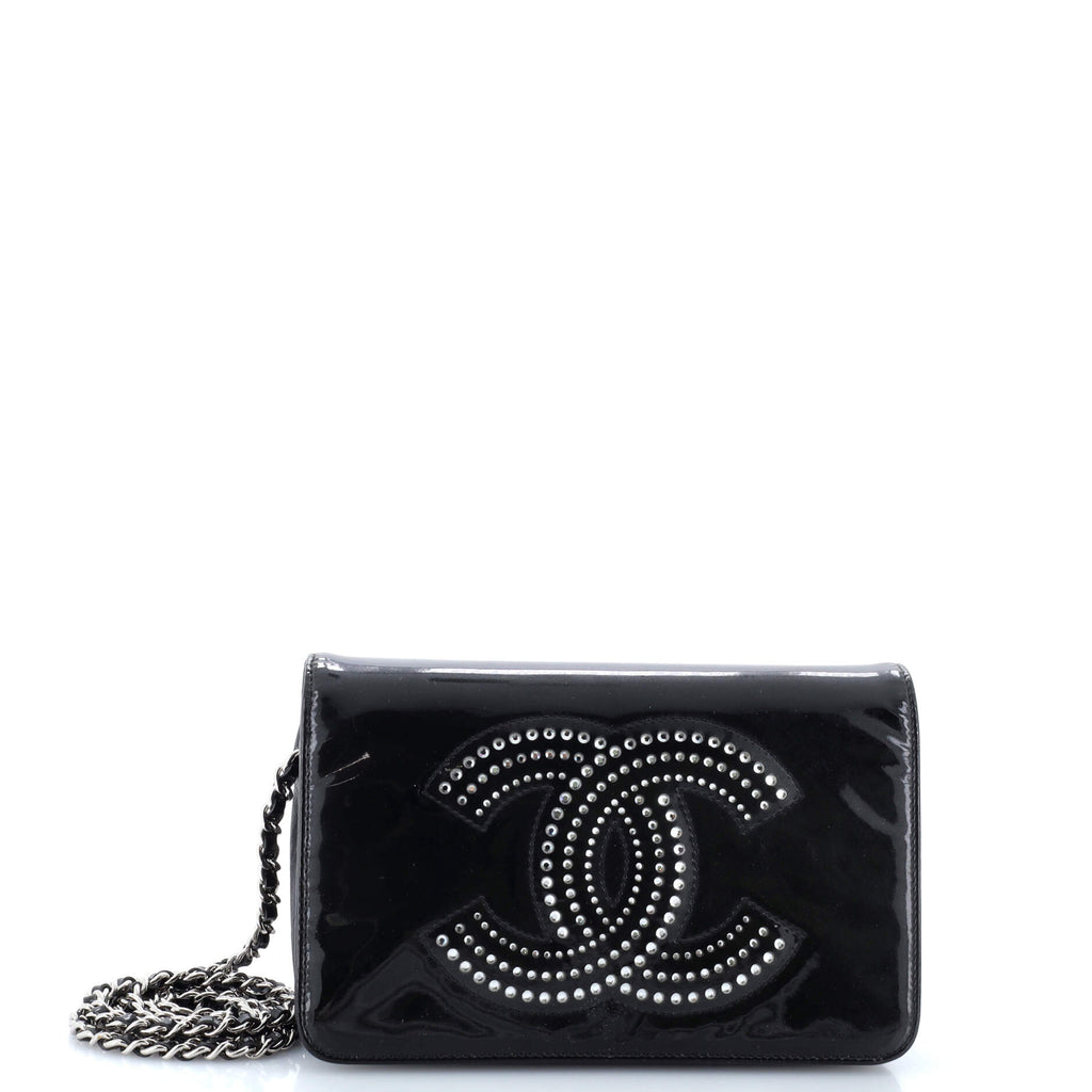 CC Wallet on Chain Strass Embellished Patent