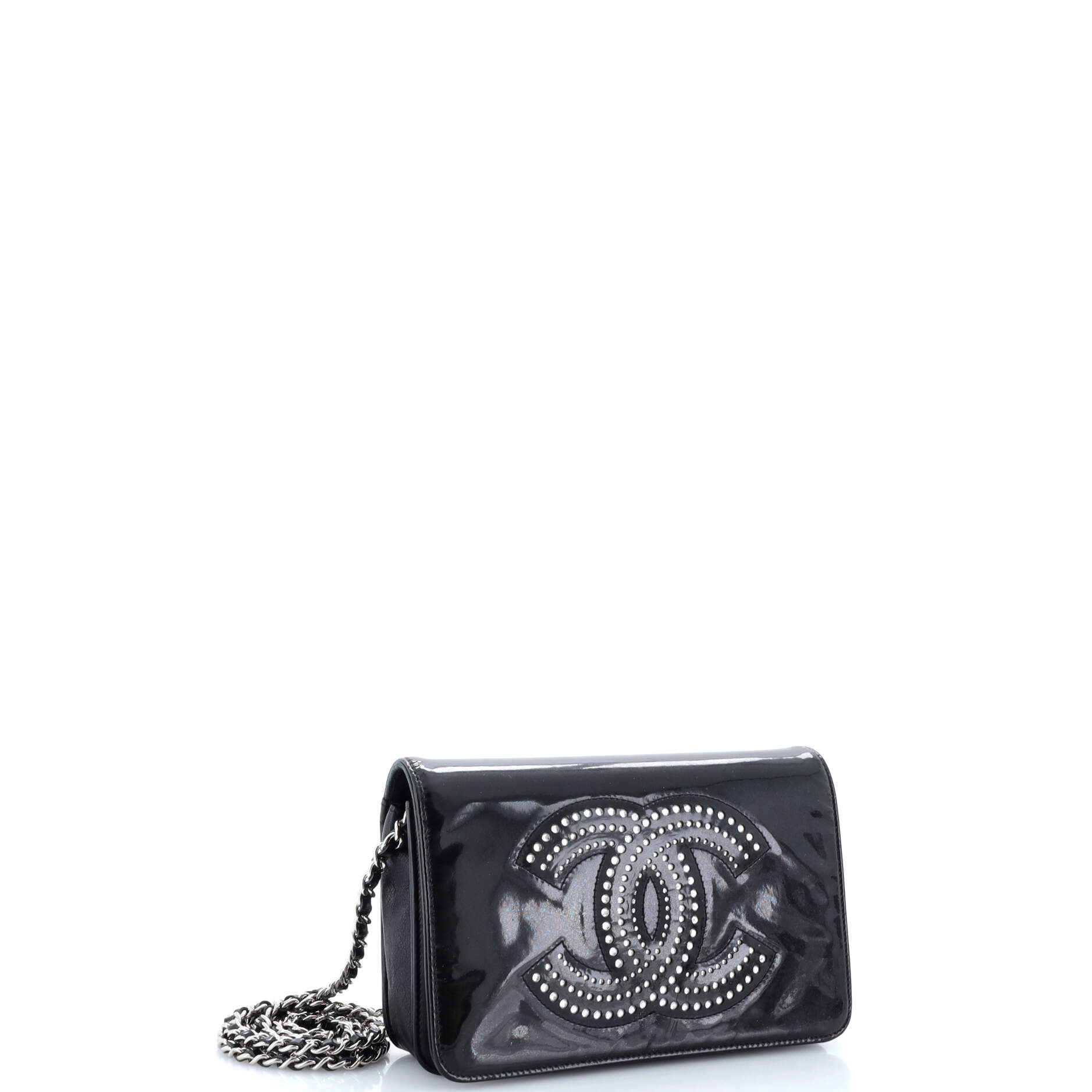 CC Wallet on Chain Strass Embellished Patent