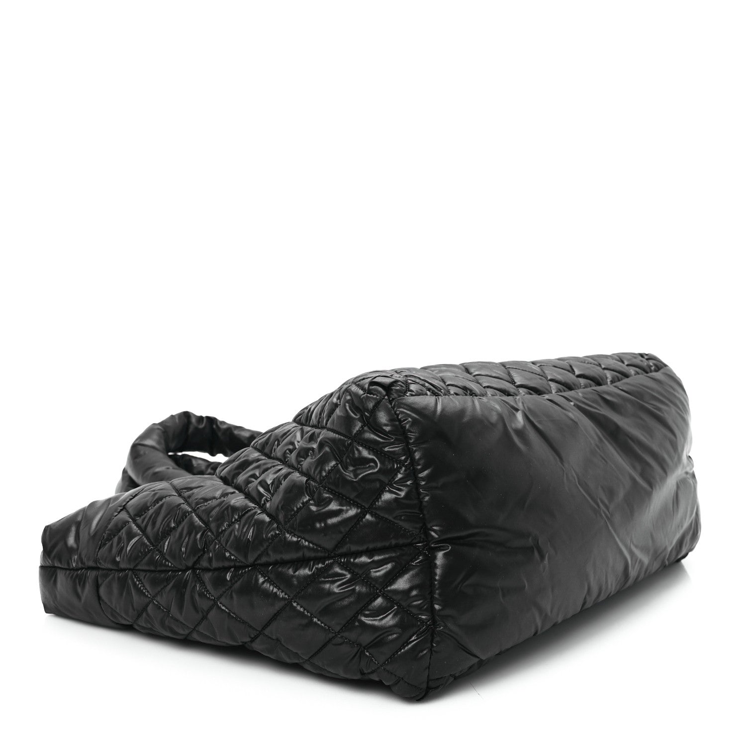 Nylon Quilted Large Coco Cocoon Tote Black