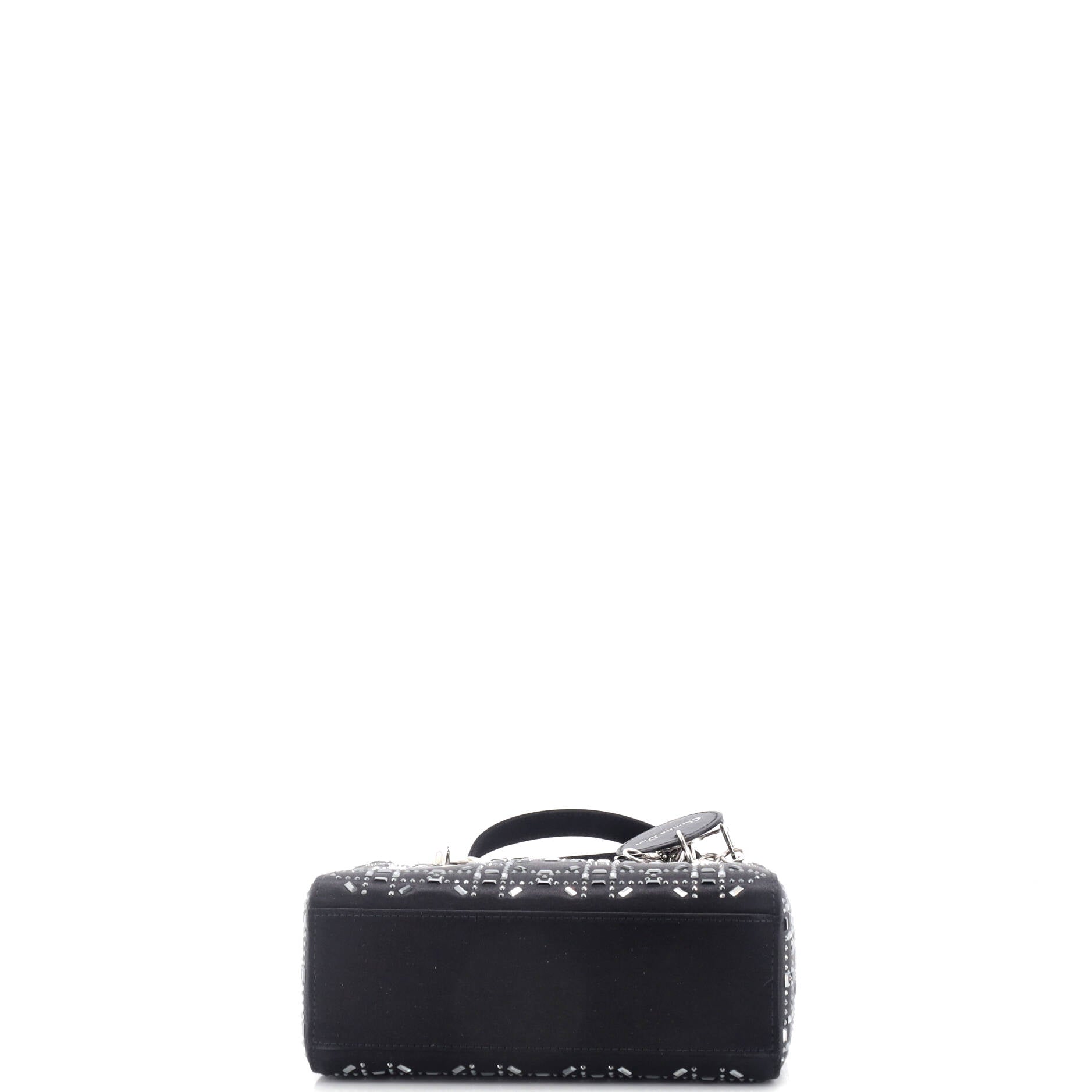 Lady Dior Bag Crystal Embellished Cannage Quilt Satin Mini