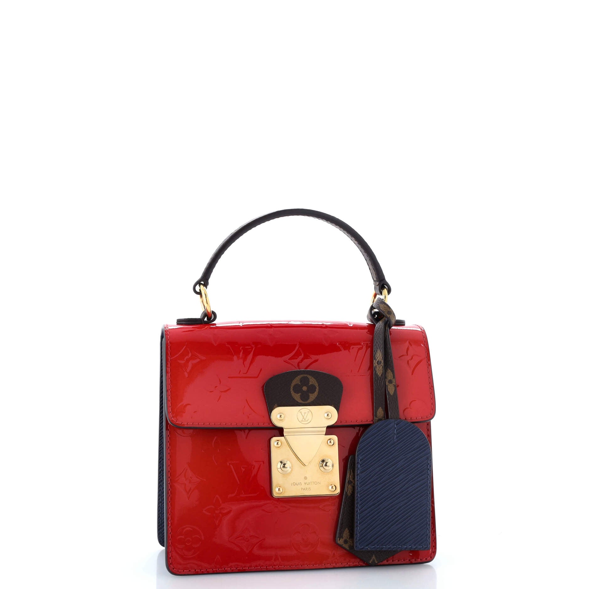 Spring Street NM Handbag Monogram Vernis with Monogram Canvas and Epi Leather