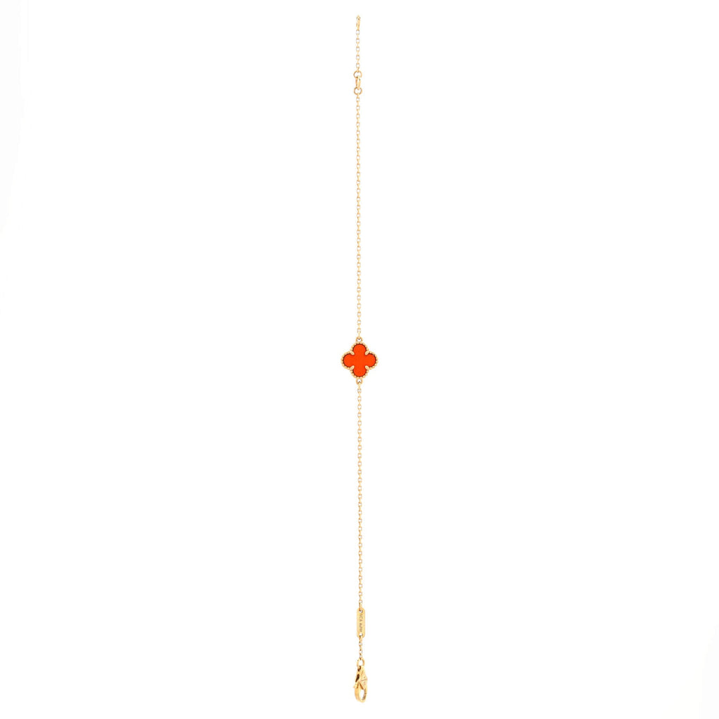 Sweet Alhambra Bracelet 18K Rose Gold and Carnelian