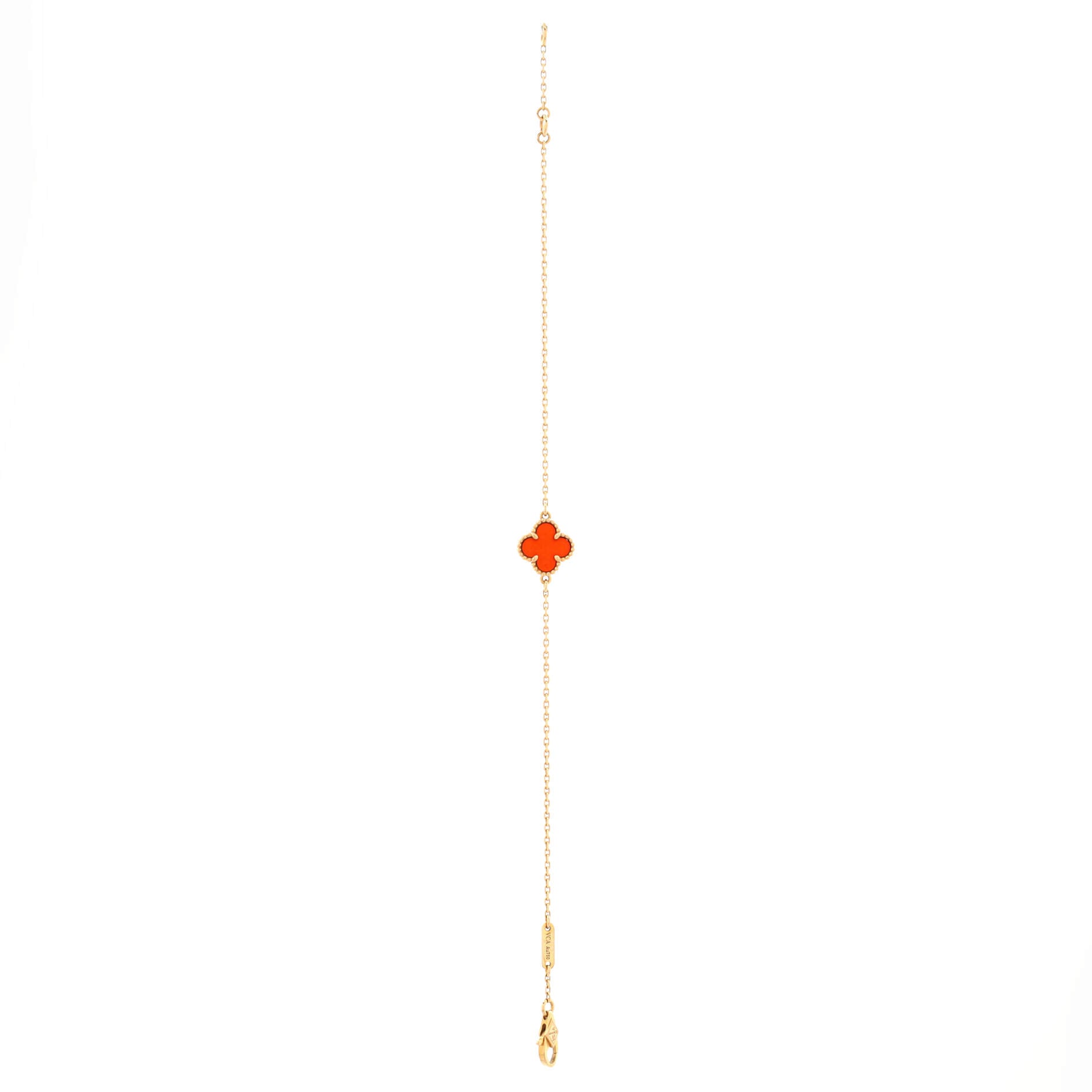Sweet Alhambra Bracelet 18K Rose Gold and Carnelian