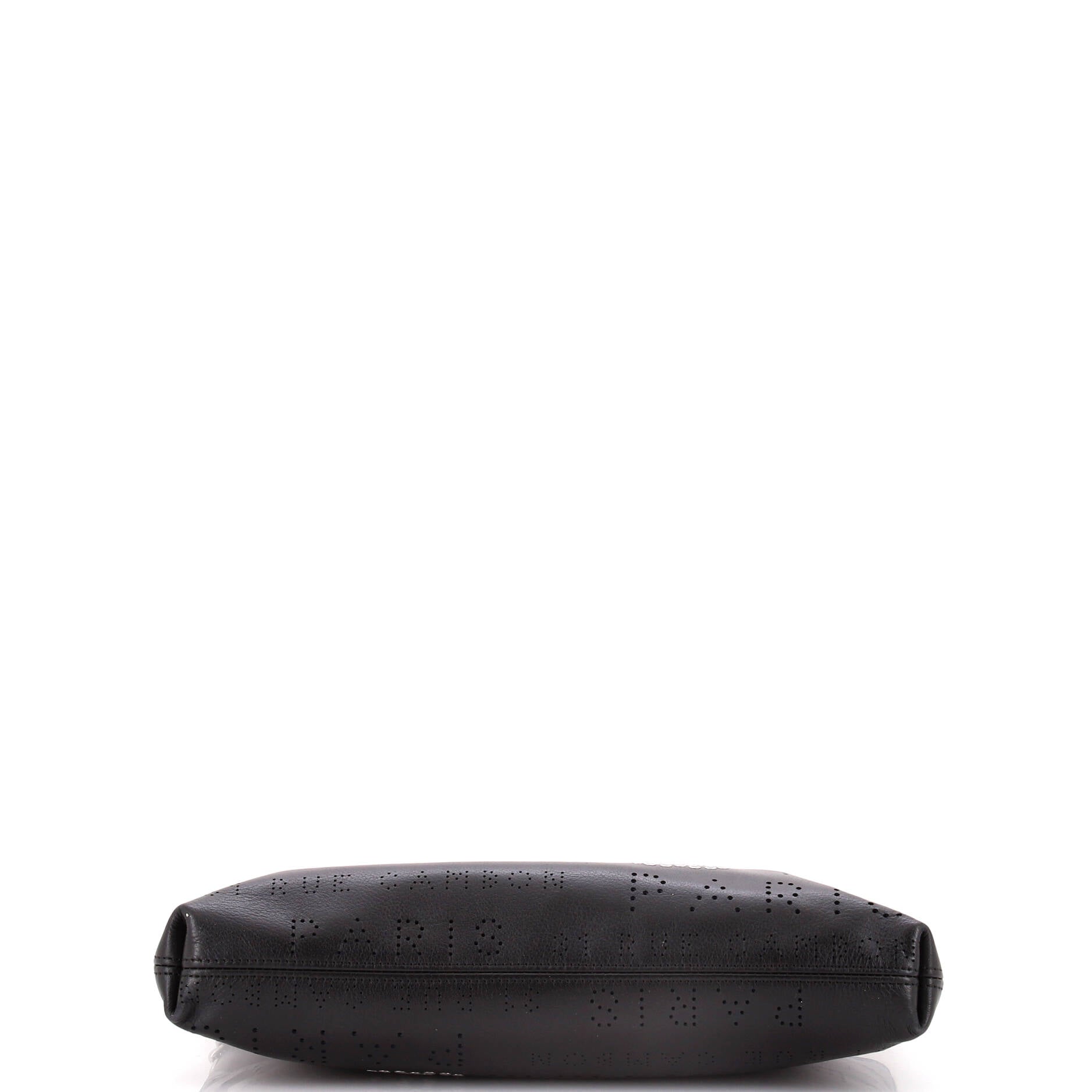 Logo Eyelets Clutch Perforated Calfskin