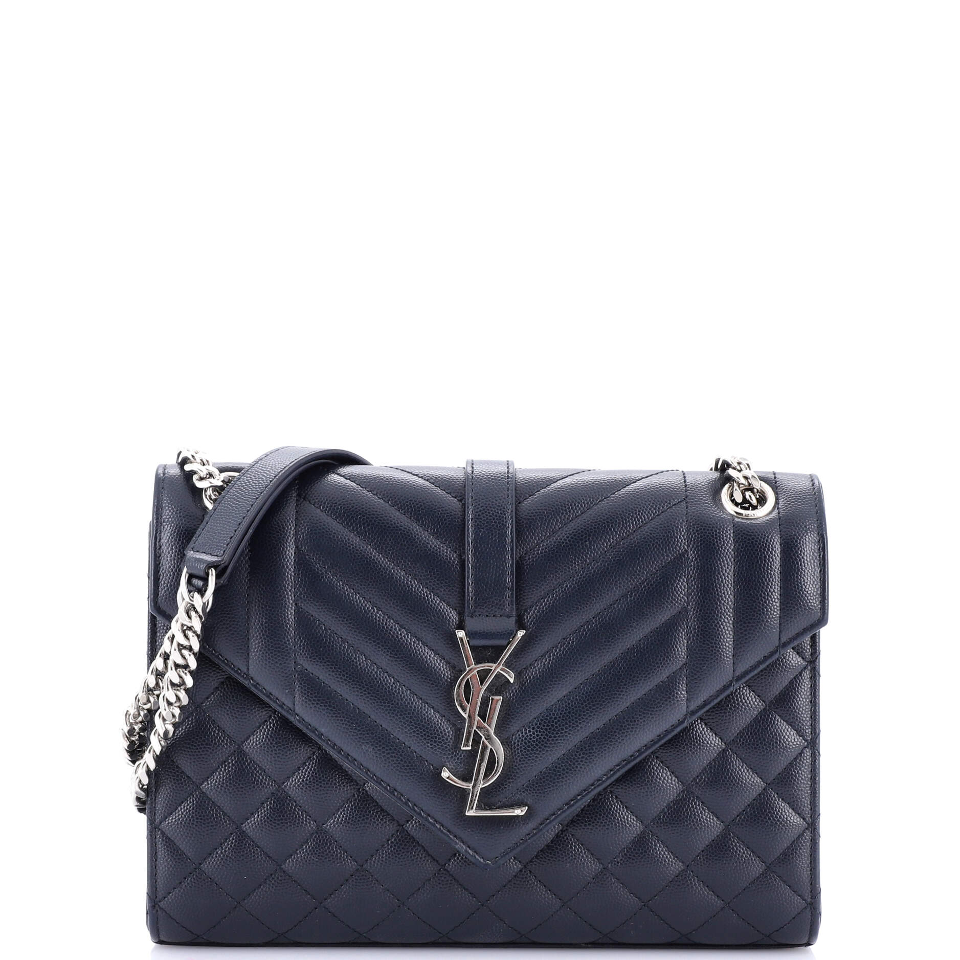 Classic Monogram Envelope Satchel Mixed Matelasse Leather Medium