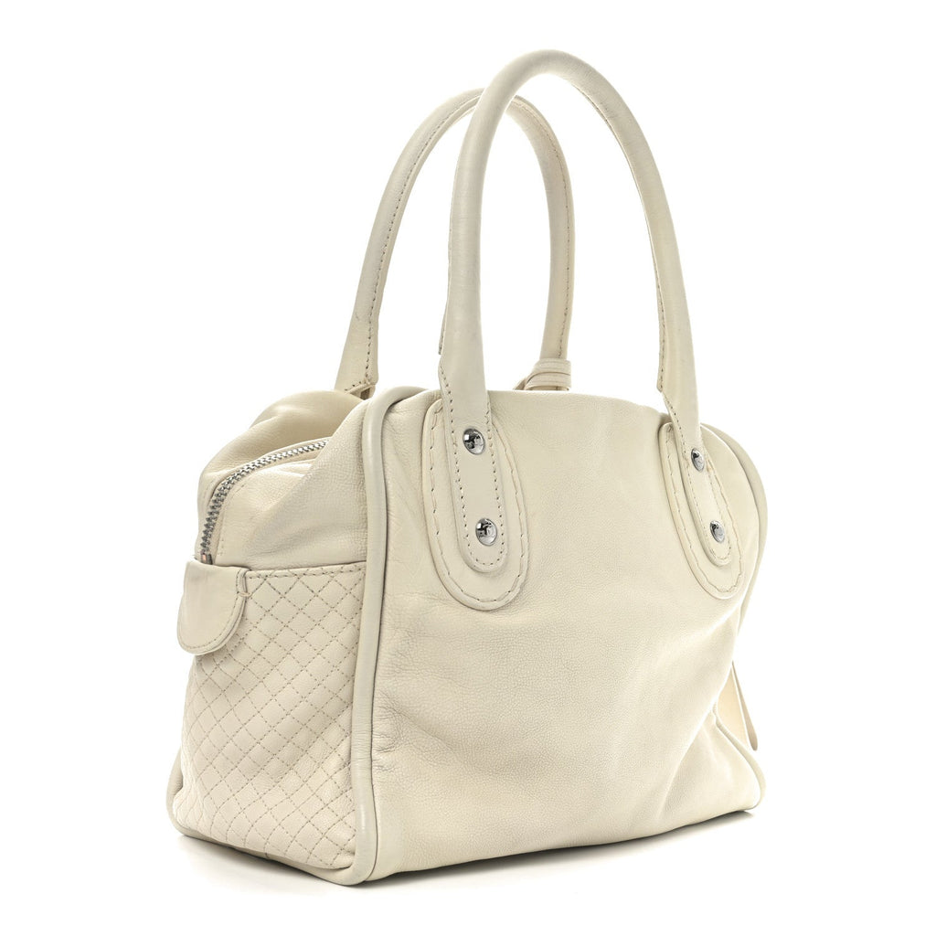 Calfskin Small CC Bowler White